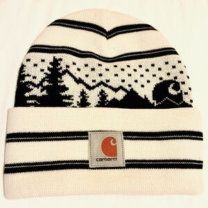 Carhartt Cream and Black Forest Knit Beanie